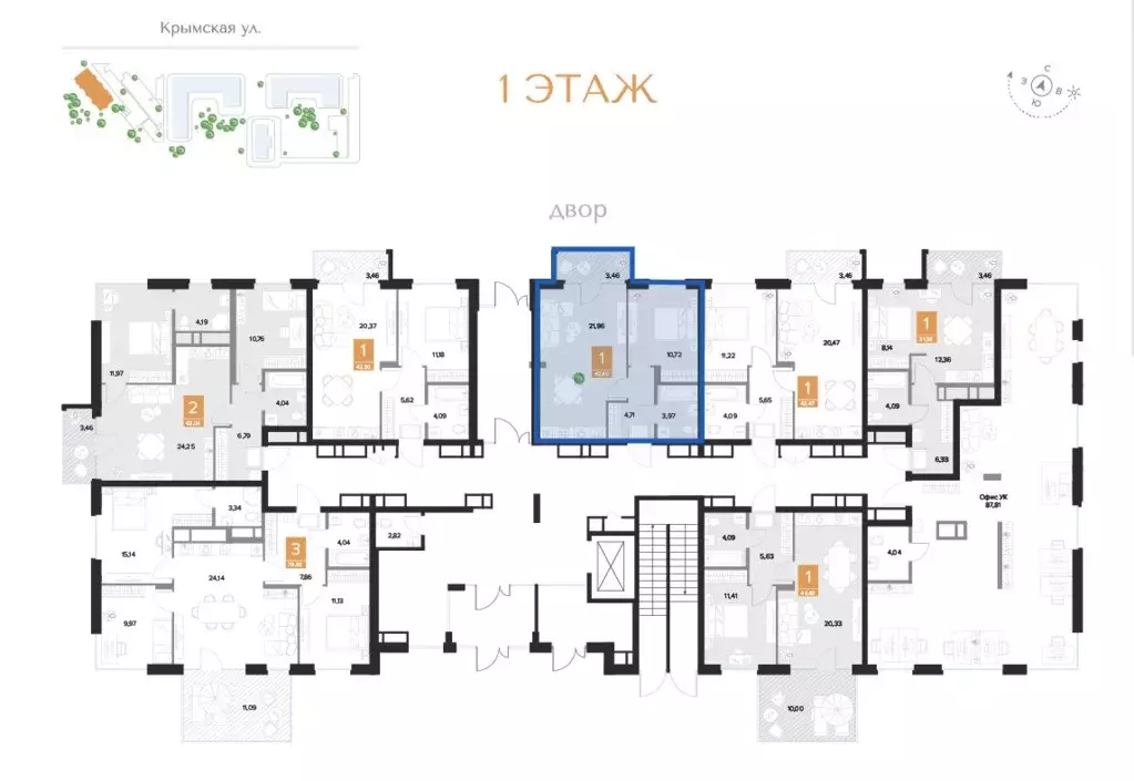 Продаётся 1-к квартира, 42.4 м - Фото 1