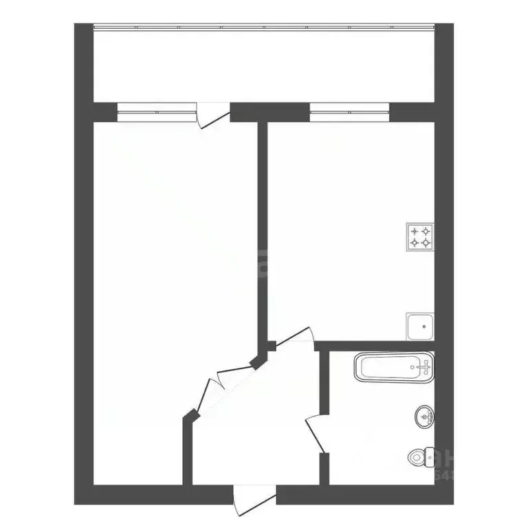 1-к кв. Амурская область, Благовещенск Октябрьская ул., 249 (26.4 м) - Фото 2