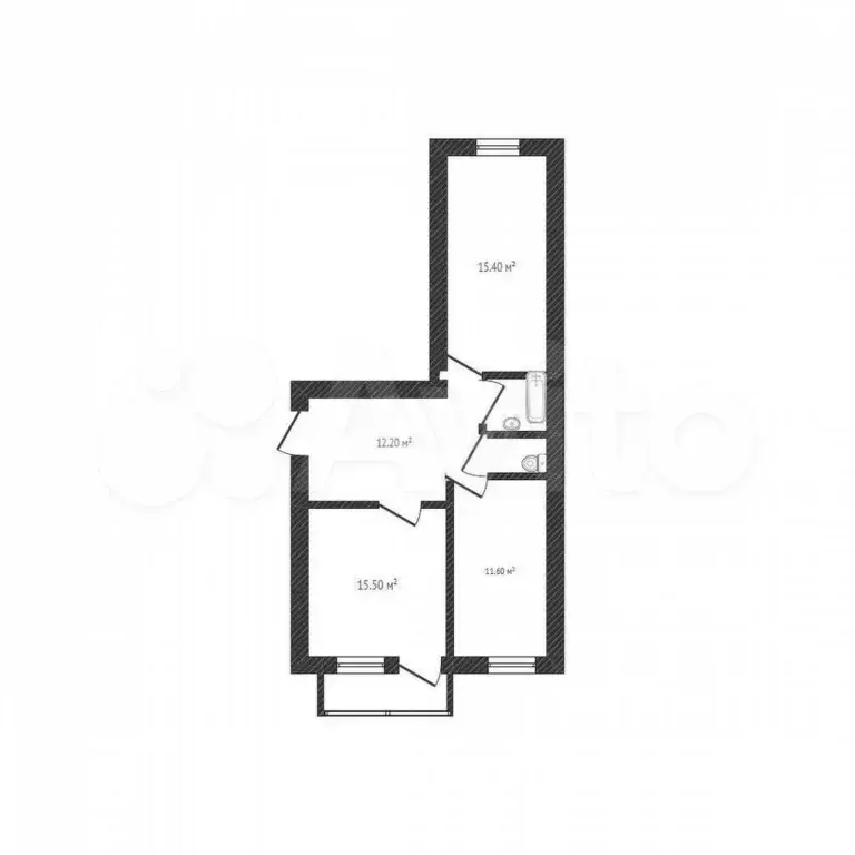 2-к. квартира, 59,4 м, 4/5 эт. - Фото 0