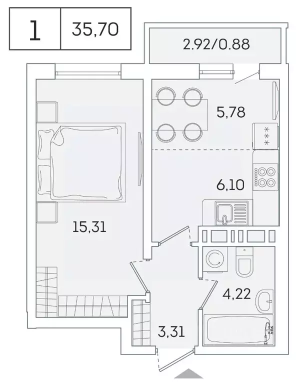1-к кв. Ленинградская область, Мурино Всеволожский район, ул. ... - Фото 1