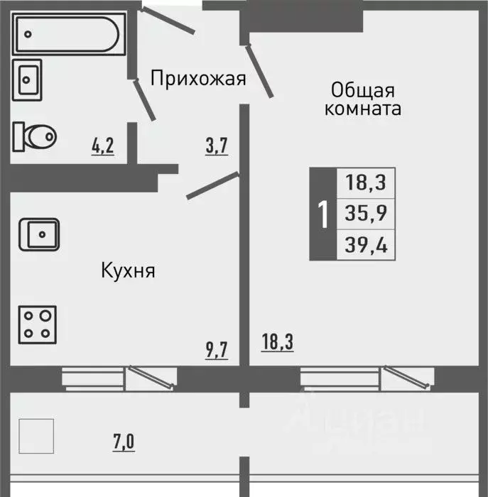 1-к кв. Орловская область, Орловский район, д. Жилина, Болховский мкр ... - Фото 0