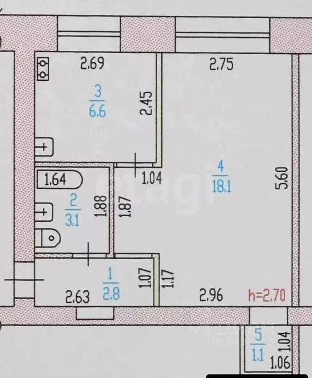 1-к кв. Алтайский край, Барнаул ул. 40 лет Октября, 34 (31.7 м) - Фото 2