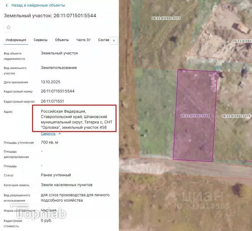 Участок в Ставропольский край, Шпаковский муниципальный округ, с. ... - Фото 1