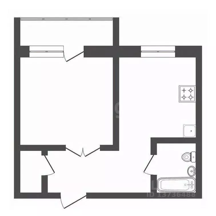 1-к кв. Амурская область, Благовещенск Железнодорожная ул., 4 (39.0 м) - Фото 2