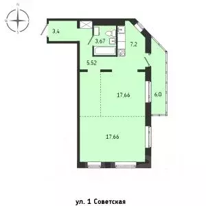 2-к кв. Иркутская область, Иркутск Советская ул., 115/1 (61.11 м) - Фото 0