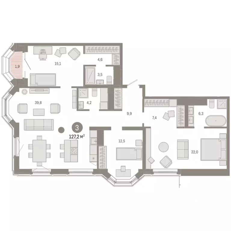 3-к кв. Свердловская область, Екатеринбург Вокзальный жилрайон, ул. ... - Фото 1