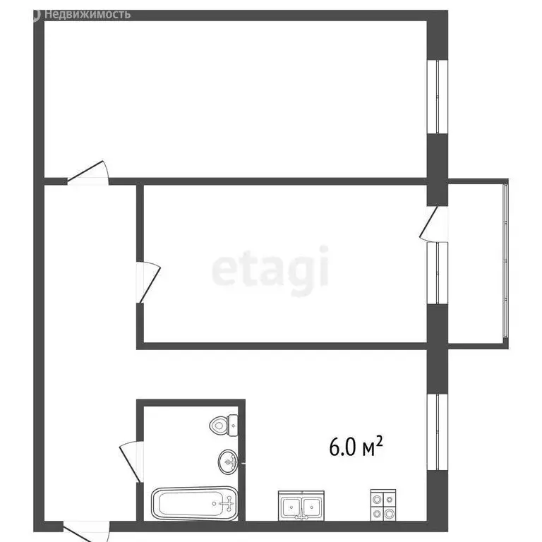 2-комнатная квартира: Рыбинск, улица Чекистов, 12 (43 м) - Фото 1