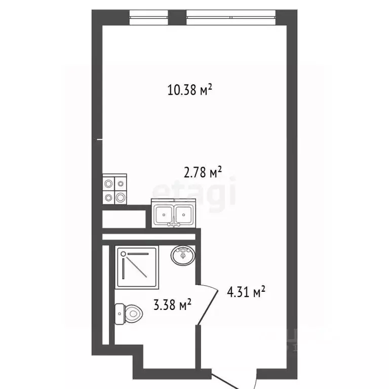 Студия Ленинградская область, Мурино Всеволожский район, ул. ... - Фото 2