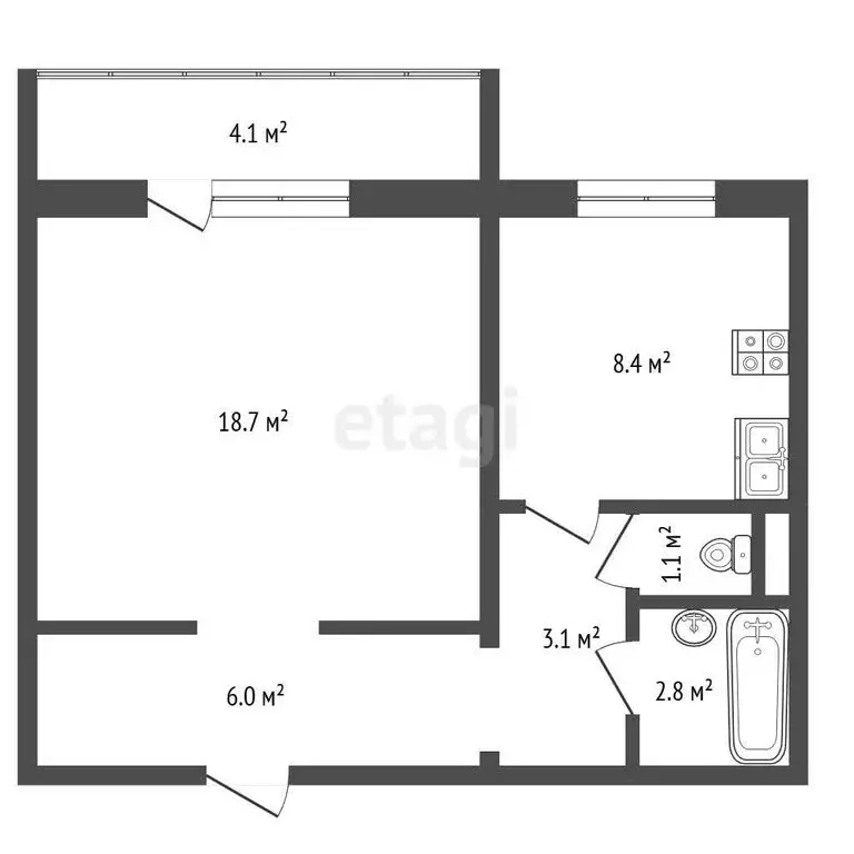 1-комнатная квартира: Миасс, улица Нахимова, 20 (40 м) - Фото 1