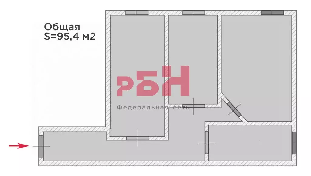 Офис (95.4 м) - Фото 1