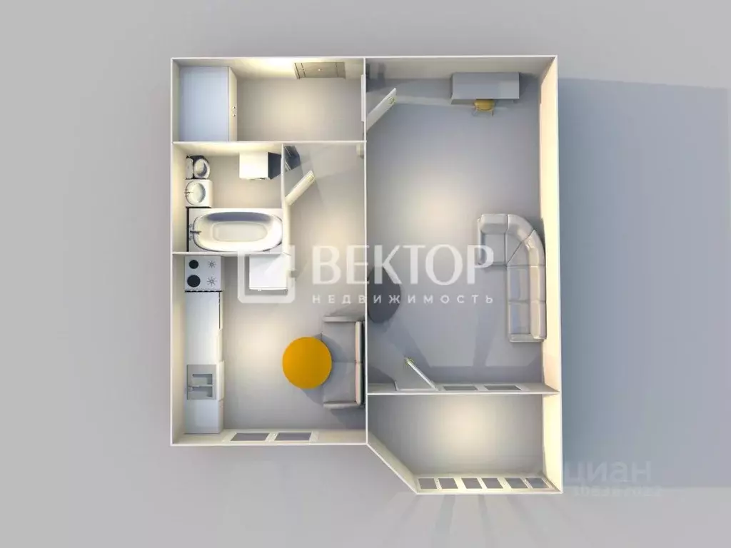 1-к кв. Костромская область, Кострома ул. Даремская, 5к2 (37.0 м) - Фото 1
