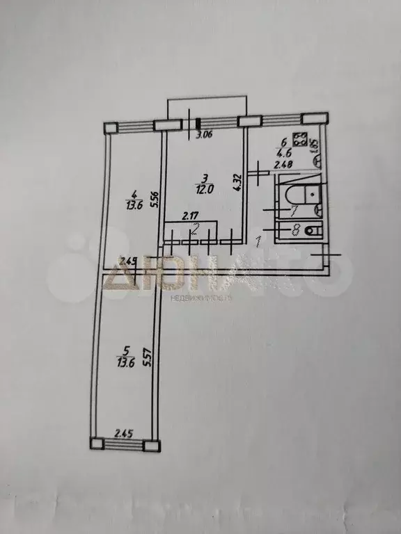 3-к. квартира, 60 м, 5/5 эт. - Фото 0