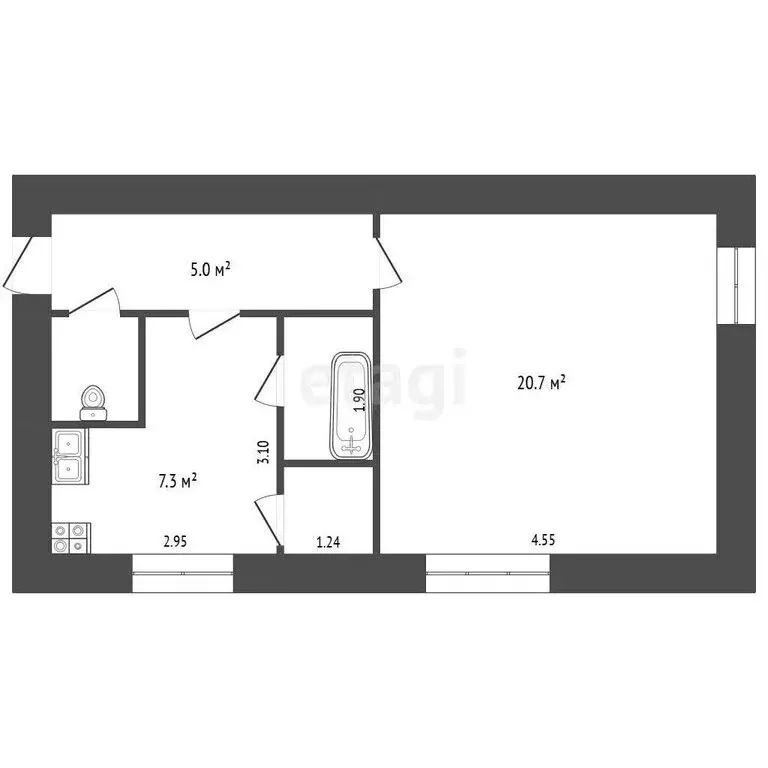 1-комнатная квартира: Ярославская область, Тутаевский муниципальный ... - Фото 1