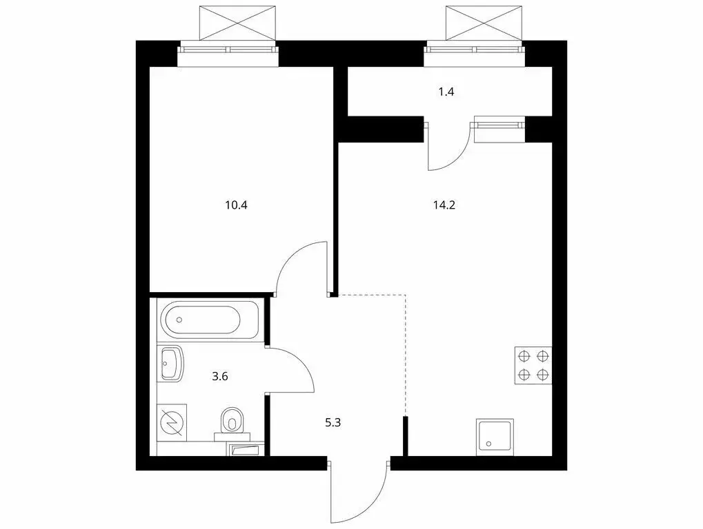 1-комнатная квартира: Владивосток, ЖК Снежный Парк, 3 (32 м) - Фото 1