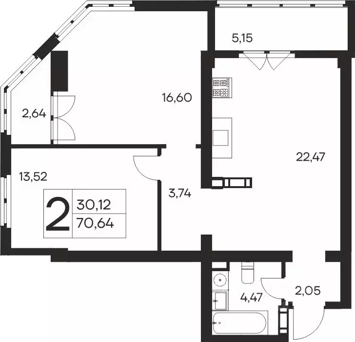 2-к кв. Крым, Ялта Ай-Петри жилой комплекс (71.73 м) - Фото 1