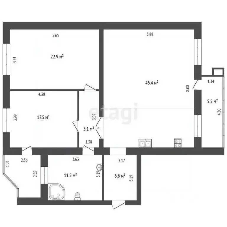3-к кв. Тюменская область, Тюмень ул. 50 лет Октября, 3 (111.0 м) - Фото 1