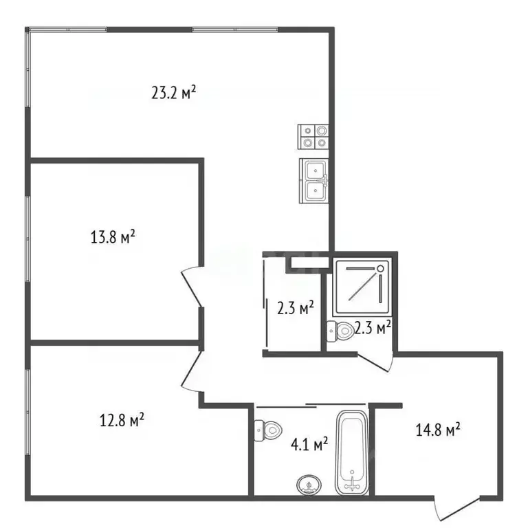 2-к кв. Санкт-Петербург Петровский просп., 9к2 (75.6 м) - Фото 2