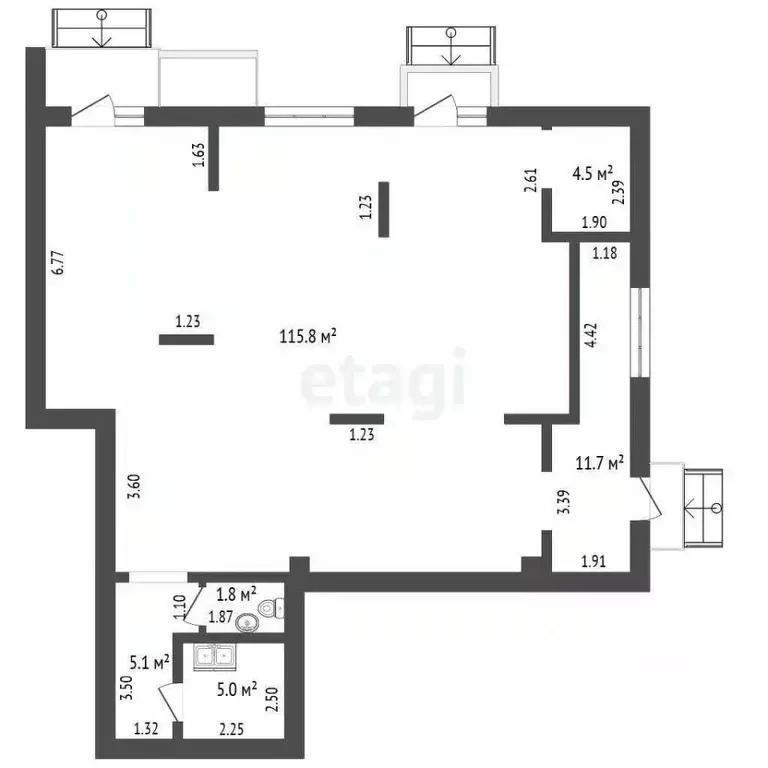 Торговая площадь в Севастополь ул. Горпищенко, 127к8 (145 м) - Фото 1