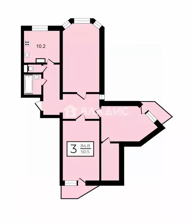 3-к кв. Москва Братиславская ул., 13К1 (84.8 м) - Фото 2
