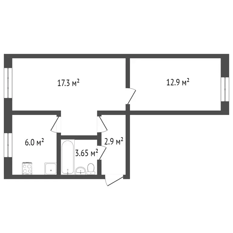 2-комнатная квартира: Ялуторовск, улица Новикова, 26 (42.1 м) - Фото 1