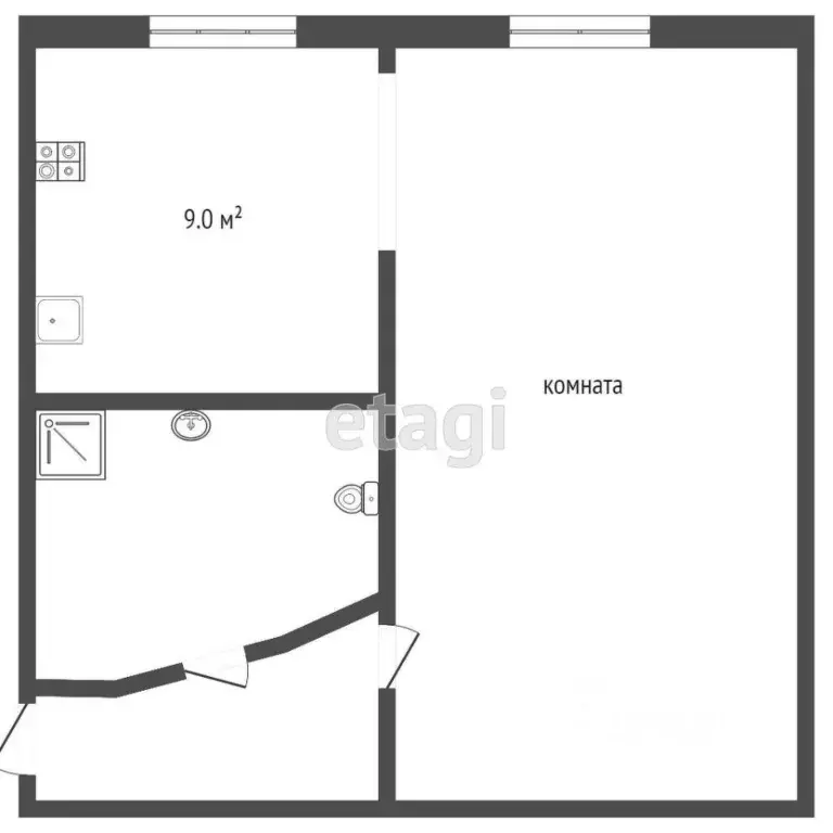 1-к кв. Ханты-Мансийский АО, Сургут Московская ул., 32А (29.1 м) - Фото 1