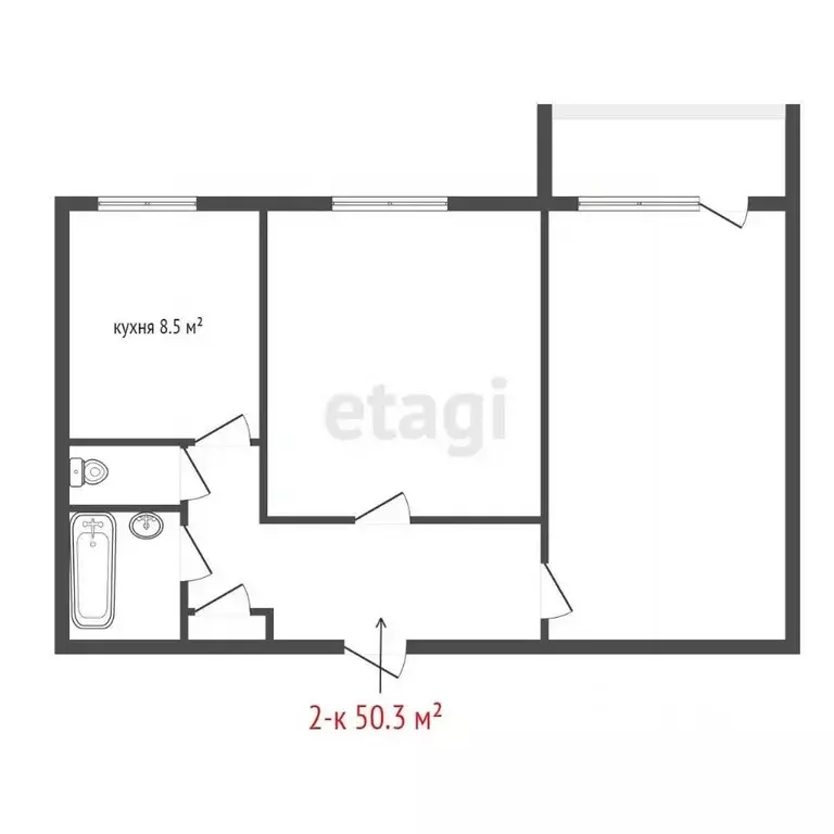 2-к кв. Свердловская область, Первоуральск муниципальный округ, с. ... - Фото 2