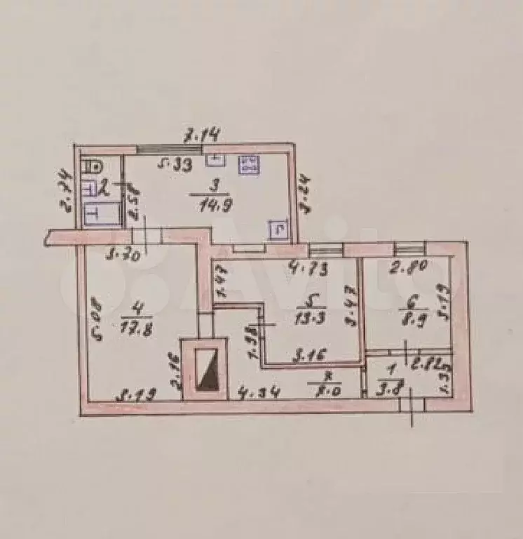3-к. квартира, 69 м, 1/2 эт. - Фото 0