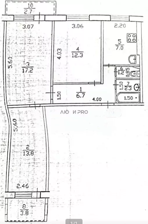 3-к кв. Башкортостан, Уфа ул. Максима Рыльского, 11 (60.0 м) - Фото 2