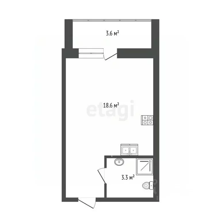 Студия Тюменская область, Тюмень Мелиораторов мкр, ул. Голышева, 2к3 ... - Фото 1