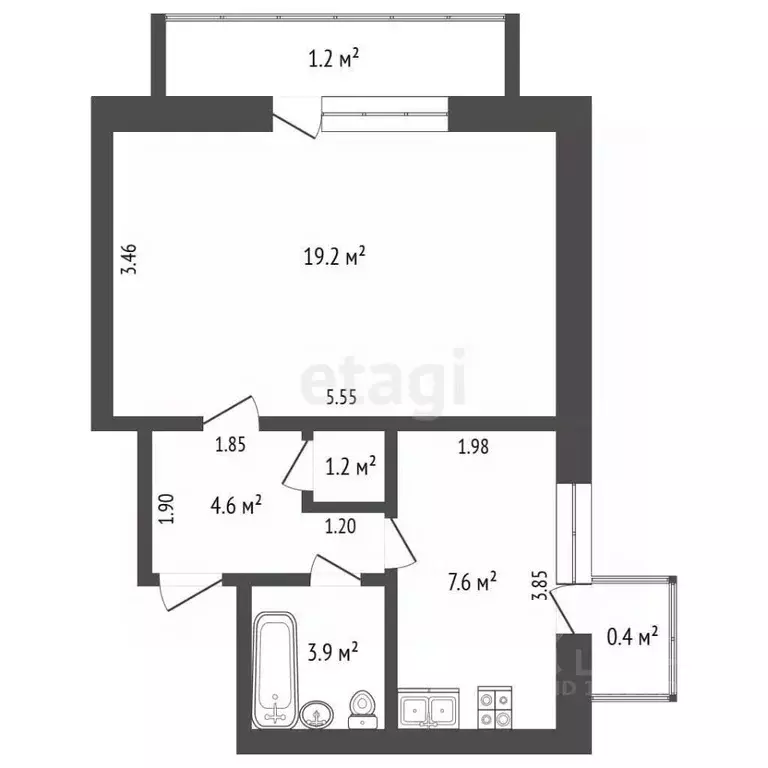 1-к кв. Крым, Феодосия муниципальный округ, Приморский пгт ул. ... - Фото 2
