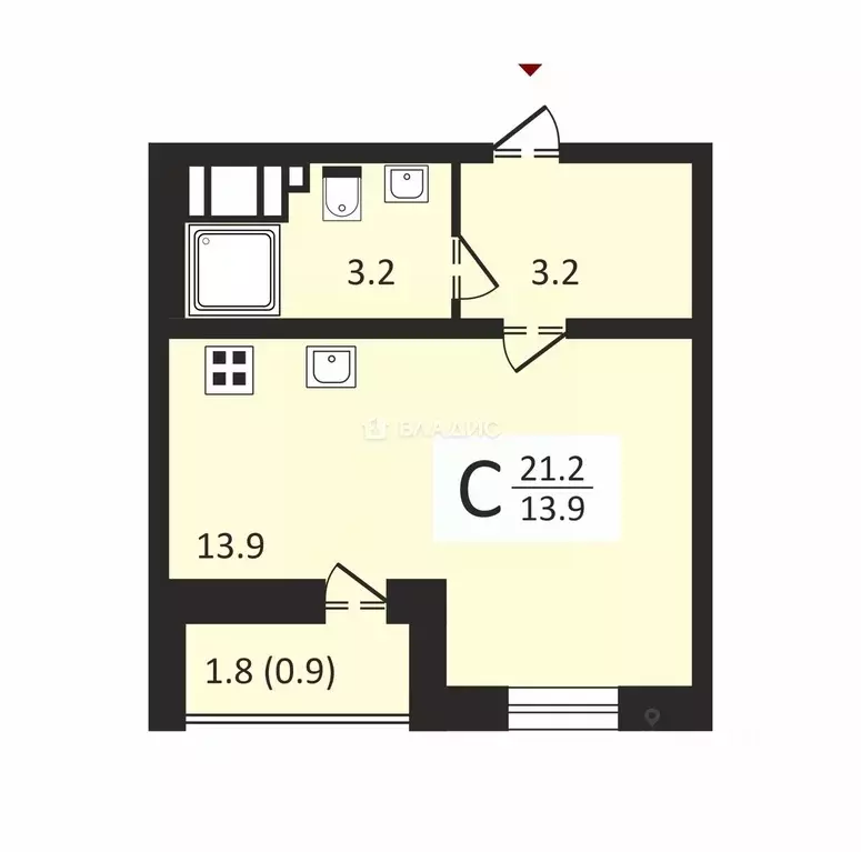 1-к кв. Санкт-Петербург дор. Муринская, 10к1 (21.7 м) - Фото 1