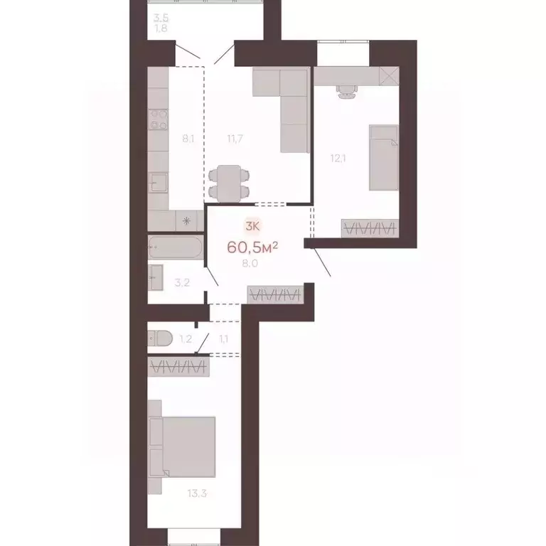 3-к кв. Алтайский край, Новоалтайск ул. Южсиба, 52А (60.5 м) - Фото 0