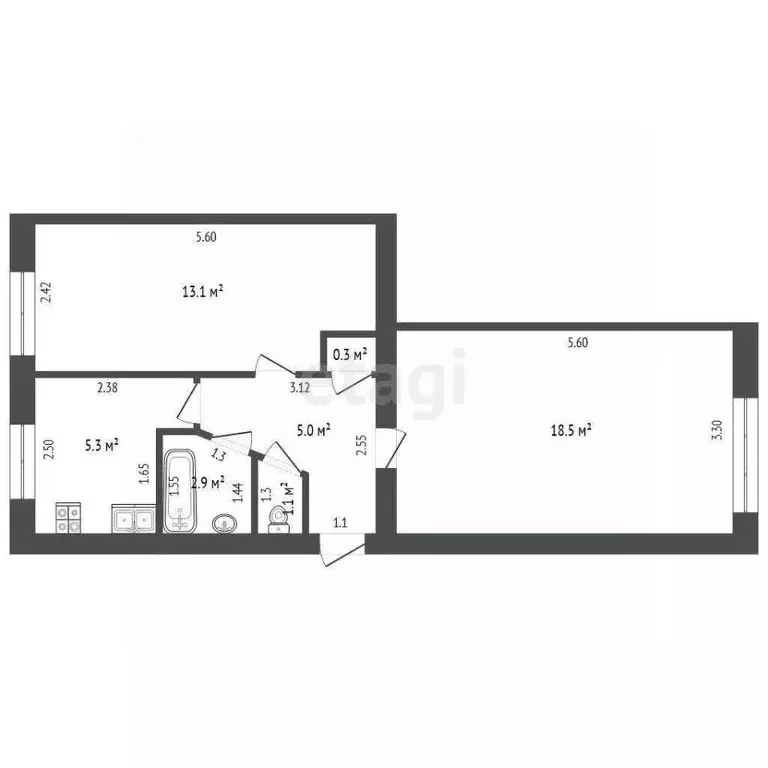 2-к кв. Мордовия, Саранск ул. Попова, 56 (45.1 м) - Фото 2