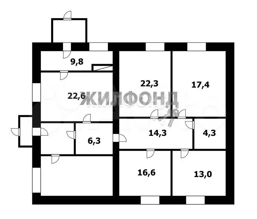 4-к. квартира, 126,9 м, 1/1 эт. - Фото 0