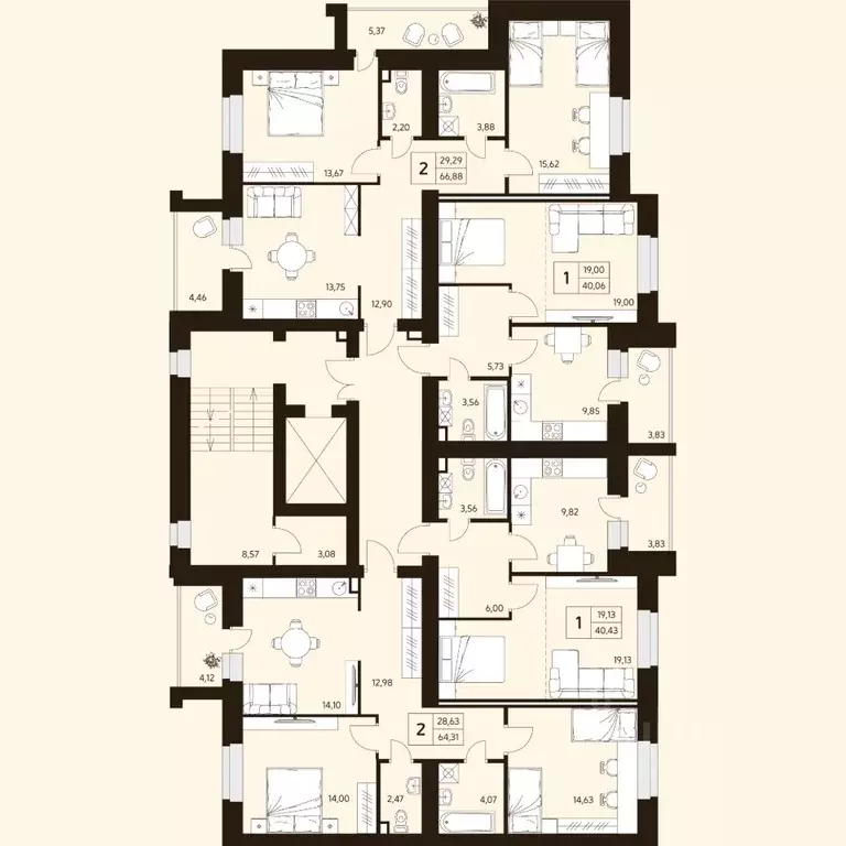 2-к кв. Башкортостан, Уфа ул. Жуковского, 19А (66.88 м) - Фото 2