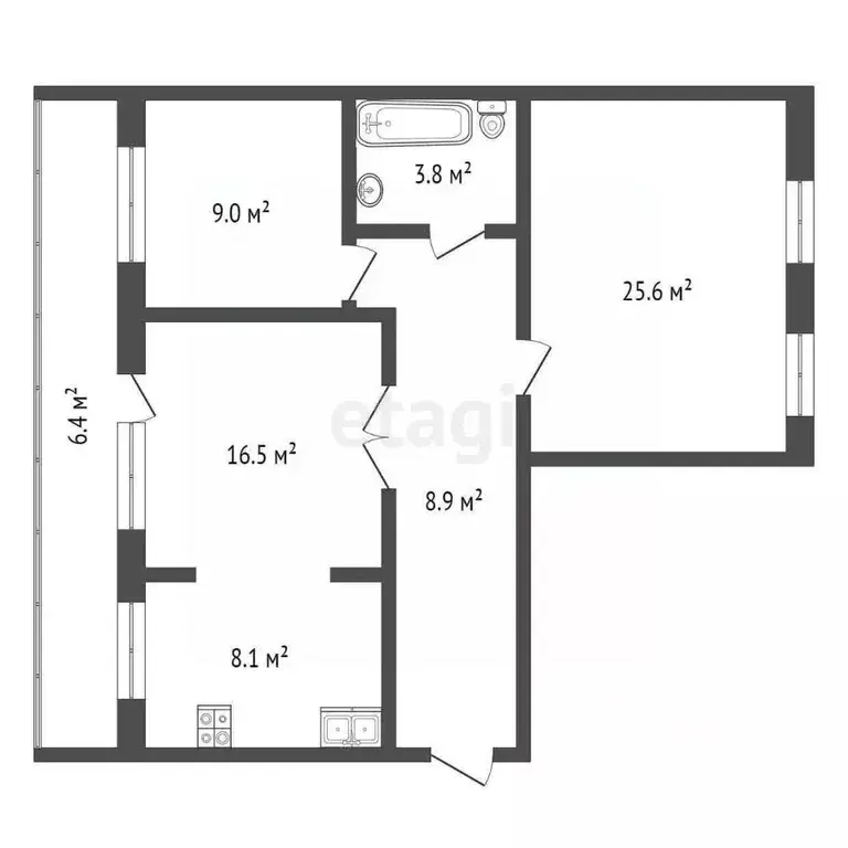 3-к кв. Тюменская область, Тюмень Широтная ул., 148к1 (71.9 м) - Фото 1