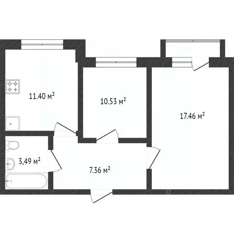 2-к кв. Калужская область, Калуга ул. Георгия Амелина, 15 (50.3 м) - Фото 1