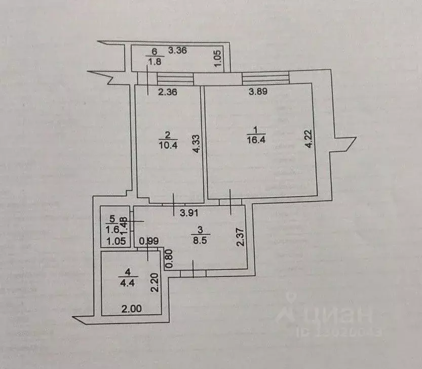 1-к кв. Татарстан, Зеленодольск ул. Королева, 11А (43.1 м) - Фото 2