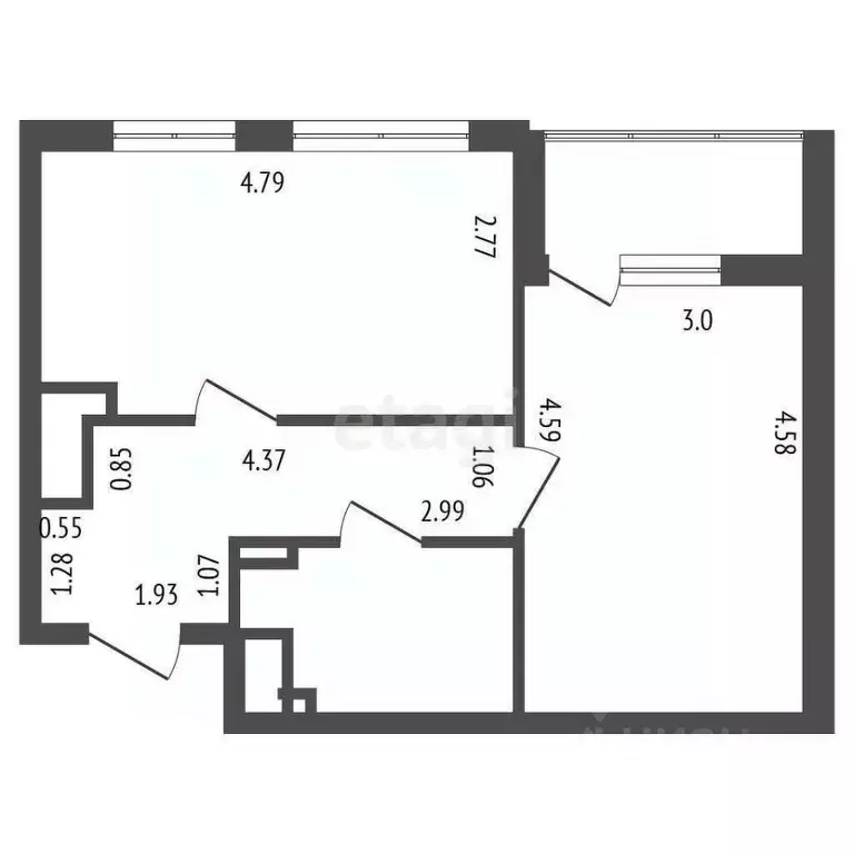 1-к кв. Ленинградская область, Мурино Всеволожский район, просп. ... - Фото 2