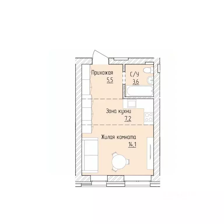1-к кв. Алтайский край, Барнаул ВРЗ мкр, бул. 9 Января (30.4 м) - Фото 1