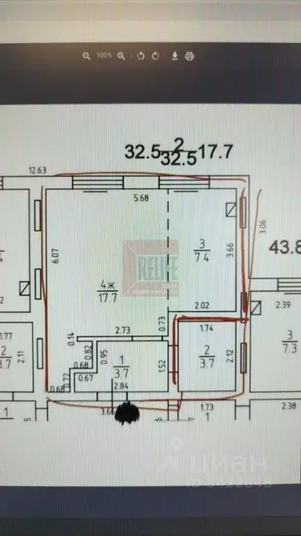 Студия Калининградская область, Калининград ул. 3-я Большая Окружная, ... - Фото 2