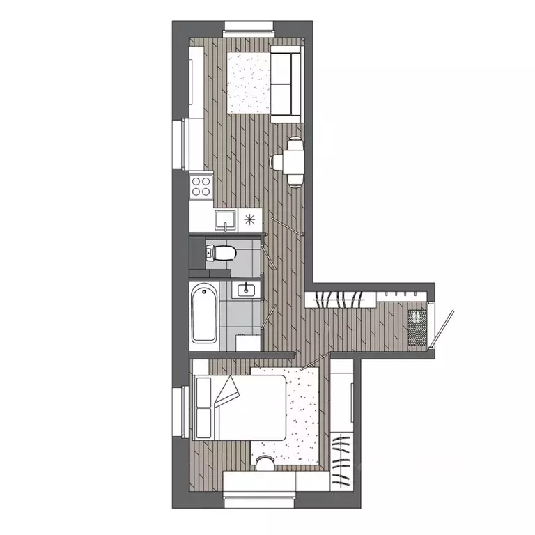 1-к кв. Ханты-Мансийский АО, Сургут 30А мкр,  (37.7 м) - Фото 0