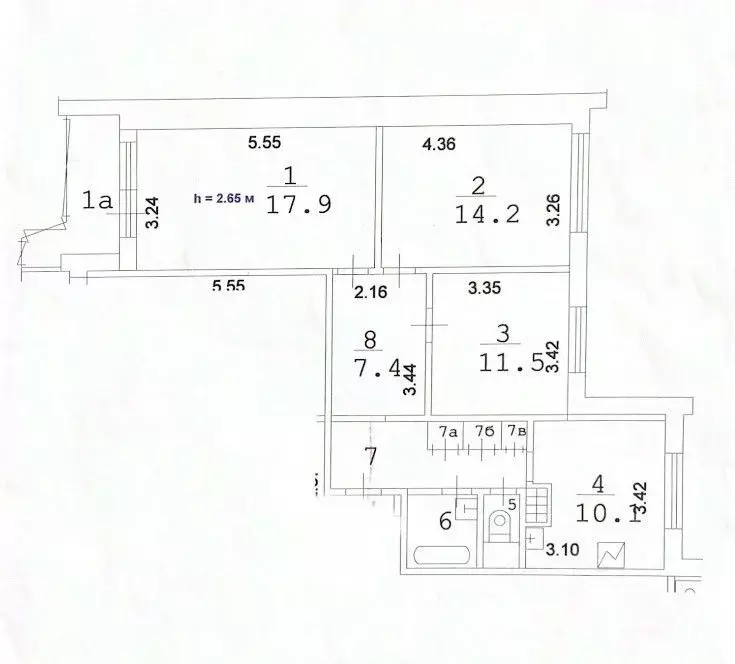 3-к кв. Москва Варшавское ш., 154К1 (72.2 м) - Фото 1