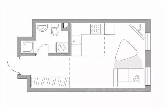 Студия Москва Каширское ш., 1К2С5 (27.65 м) - Фото 0