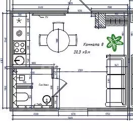 Студия Пермский край, Пермь Хлебозаводская ул., 22 (20.3 м) - Фото 1