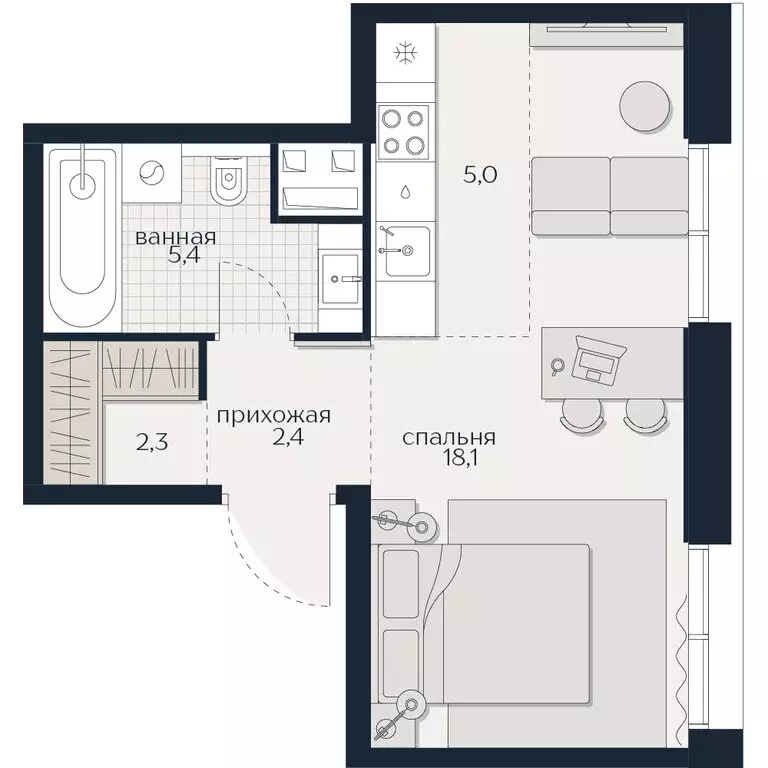 Квартира-студия: Москва, Гродненская улица, 18 (33.2 м) - Фото 0
