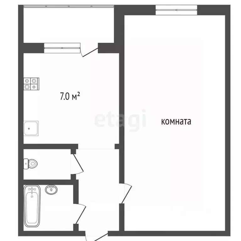 1-к кв. Москва ул. Ивана Франко, 20к1 (34.3 м) - Фото 1