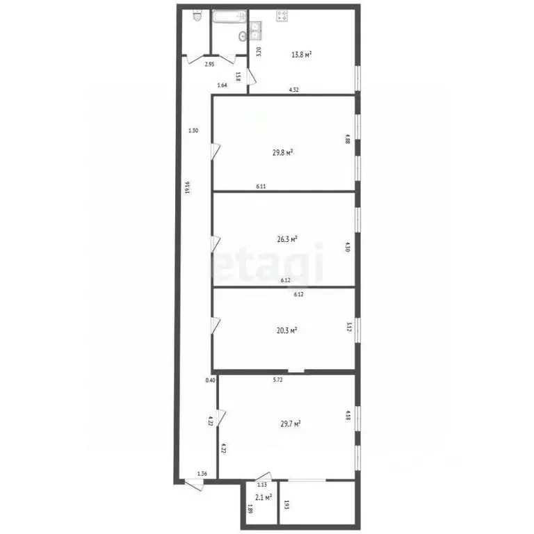 Студия Санкт-Петербург наб. Реки Фонтанки, 156 (32.6 м) - Фото 1