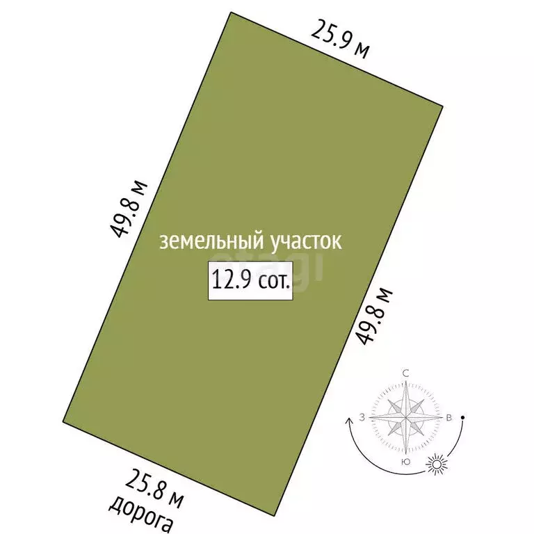 Участок в Доброе, Февральская улица (12.93 м) - Фото 1