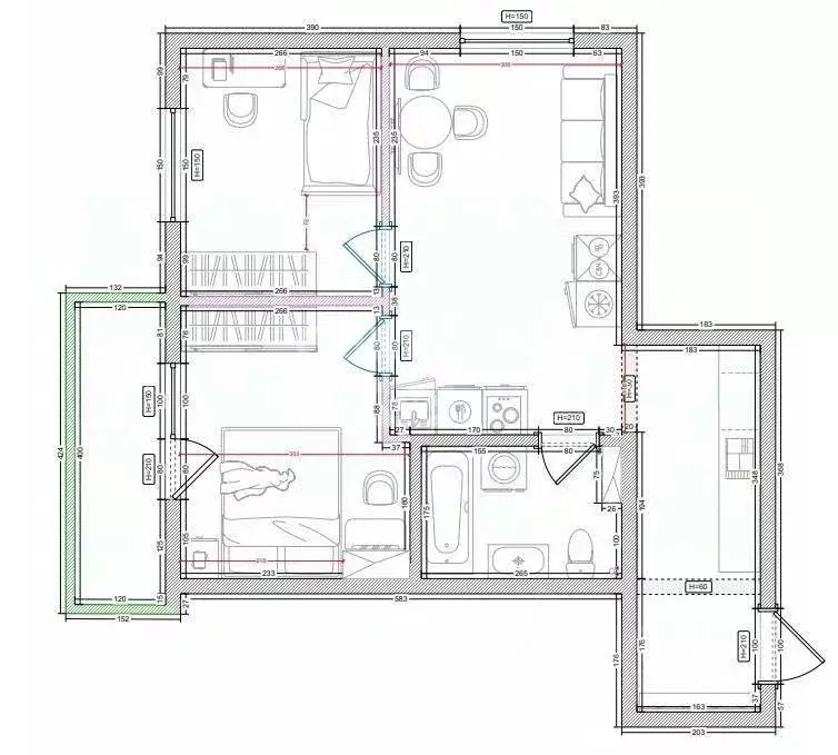 3-к кв. иркутская область, иркутский район, маркова рп 6 (52.0 м) - Фото 1